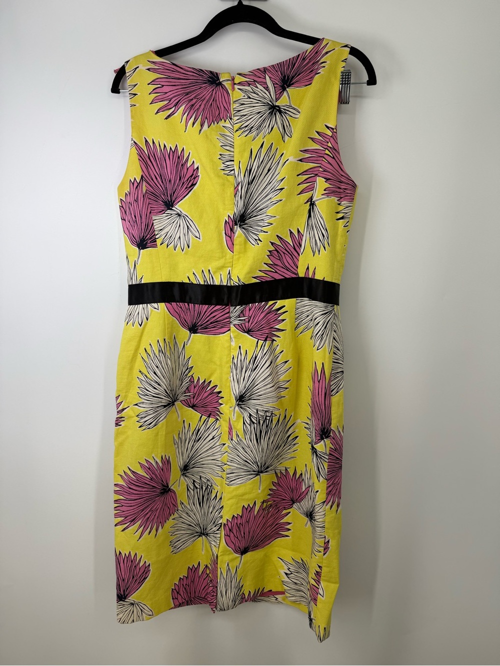 Vtg Cynthia Howie 100% cotton Sleeveless Yellow Floral Sheath Dress size 10 - Picture 7 of 10
